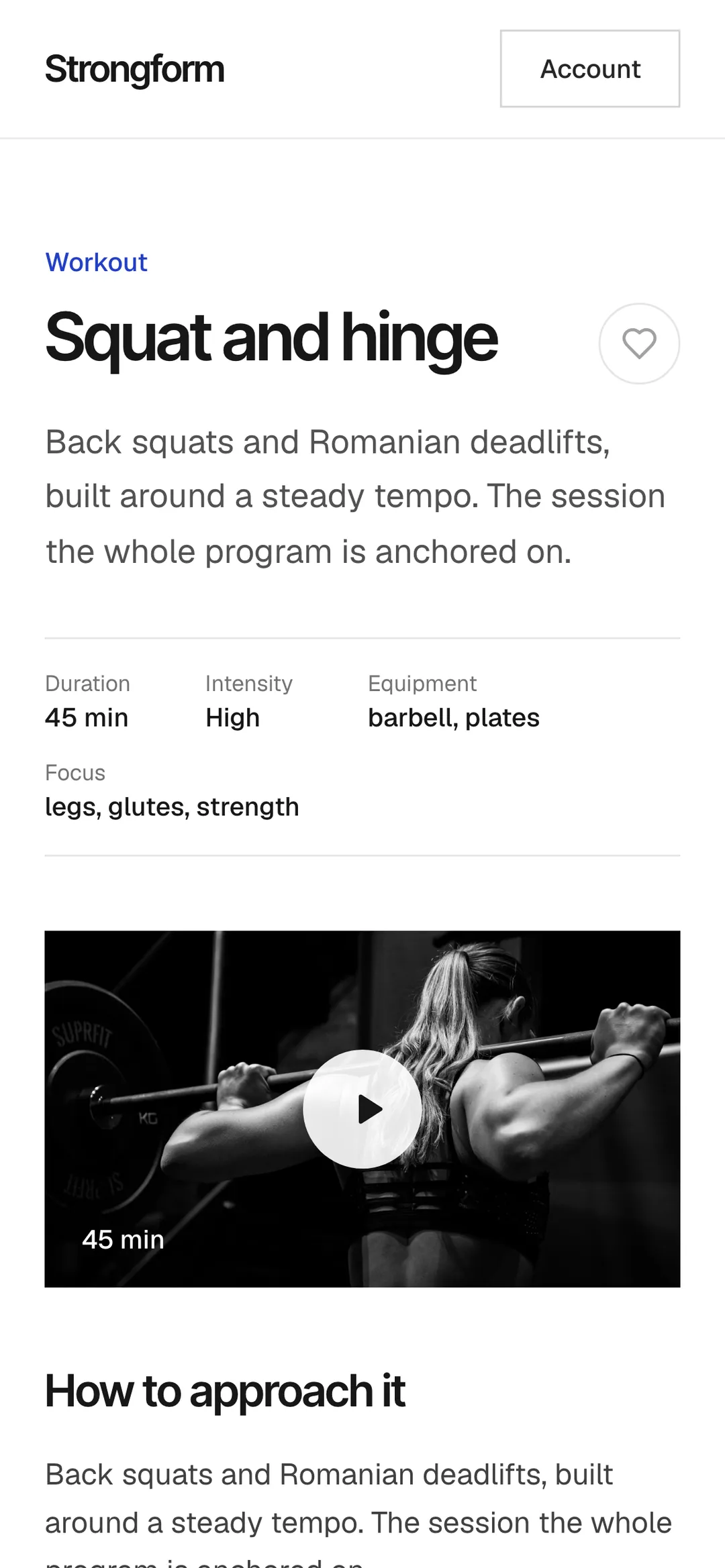 A workout on a phone